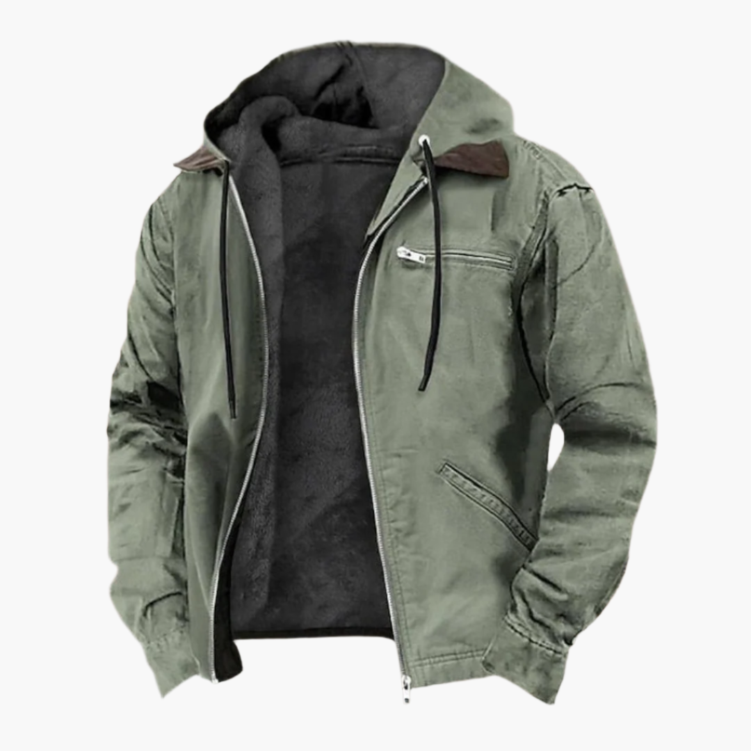 Men's Outdoor Casual Jacket with Hood and Pockets – Comfortable Style for Every Day
