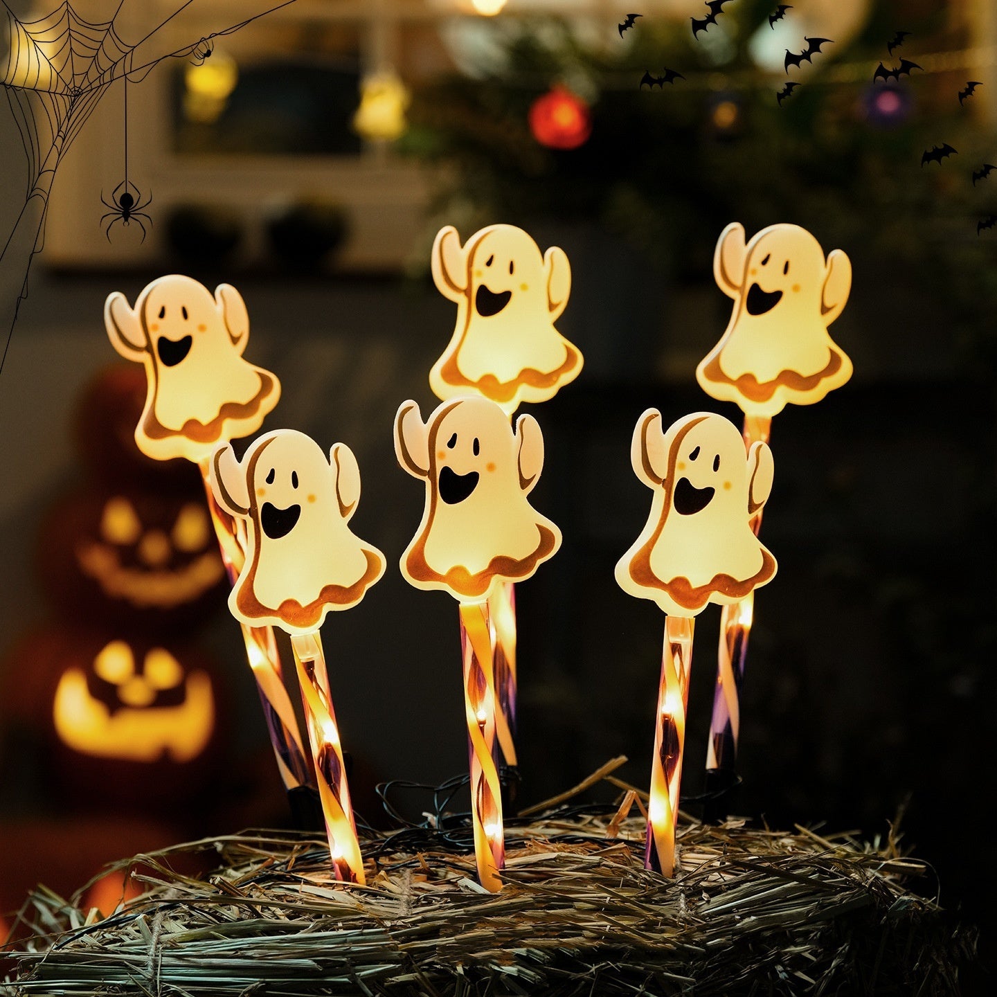 Halloween Decoration – Cartoon Ghosts Garden Lighting – Battery Powered Outdoor Lighting