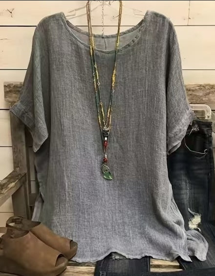 Women's Loose-Fitting Tunic Top – Casual Elegance with Boho Look