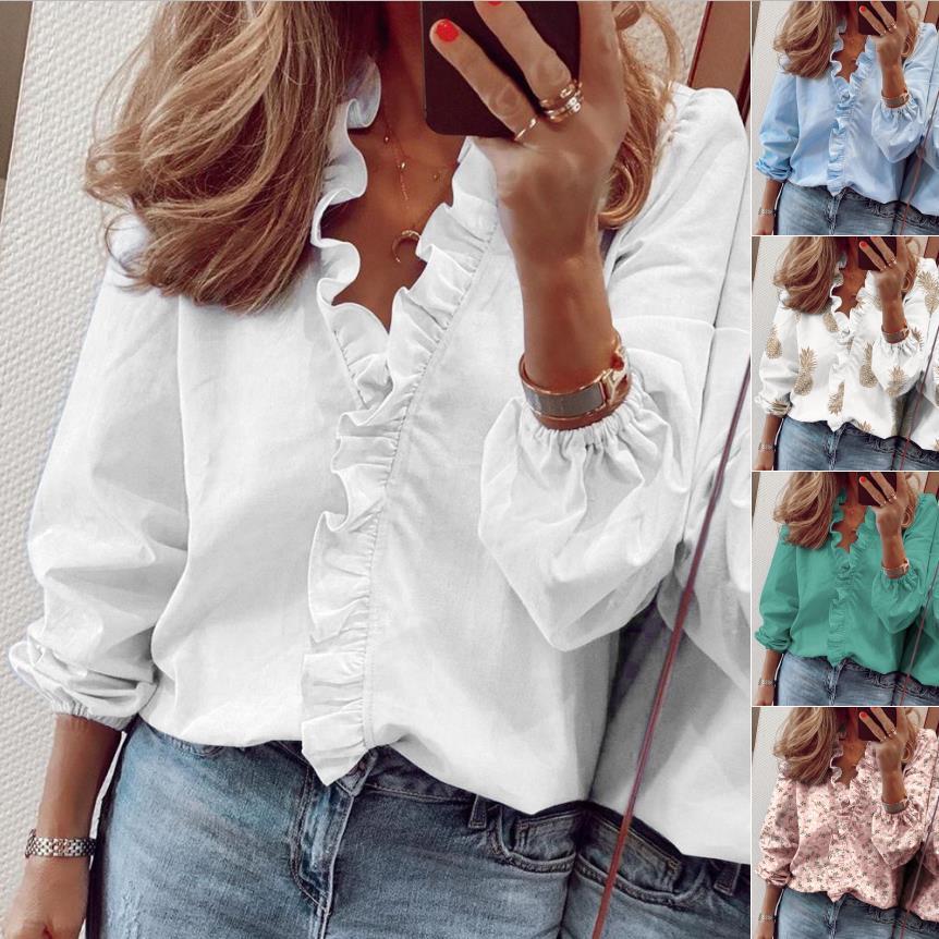 Phoebe – Long Sleeve Blouse with Ruffles