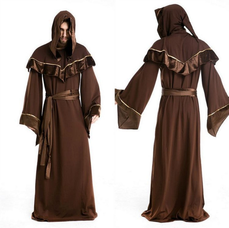 Halloween Monk Costume with Hood for Men – Perfect for Parties and Dress-up Events