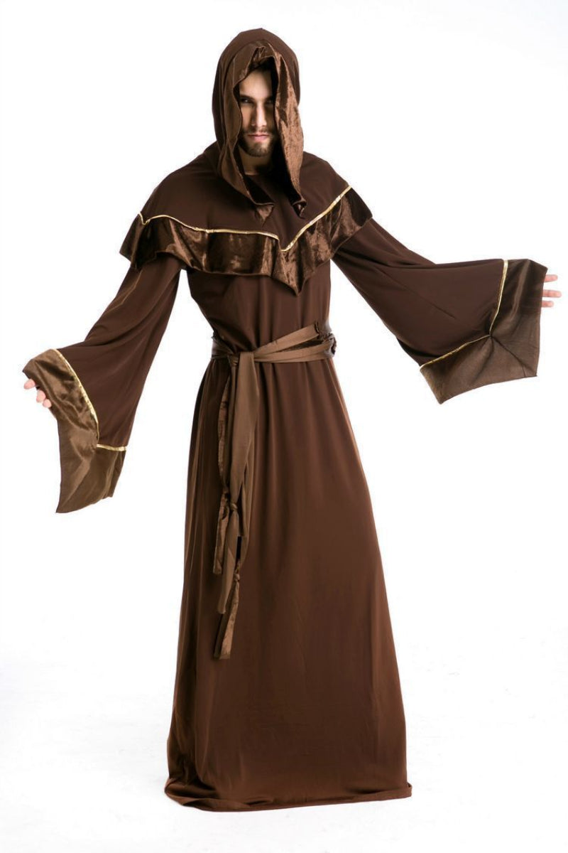 Halloween Monk Costume with Hood for Men – Perfect for Parties and Dress-up Events