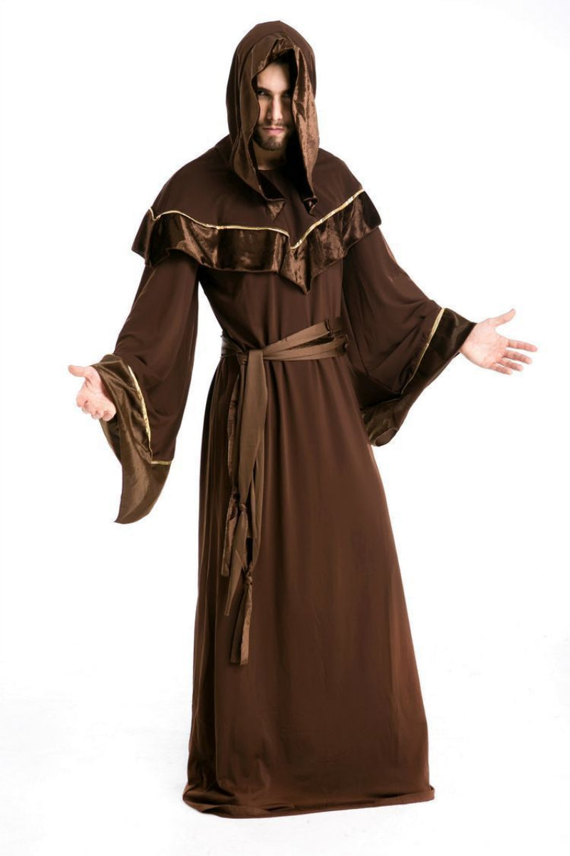 Halloween Monk Costume with Hood for Men – Perfect for Parties and Dress-up Events