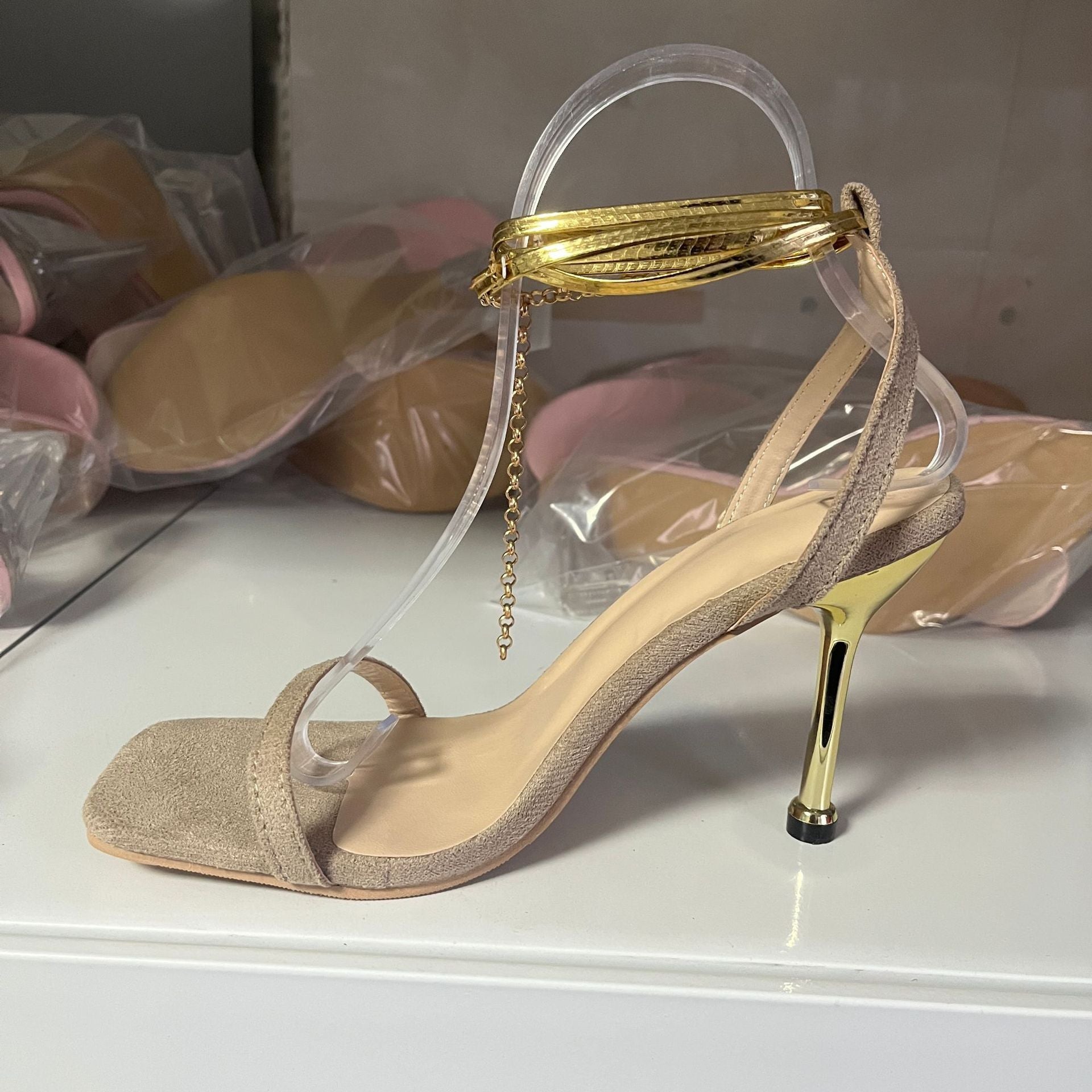 Kate – Ankle Strap Lace High Heels
