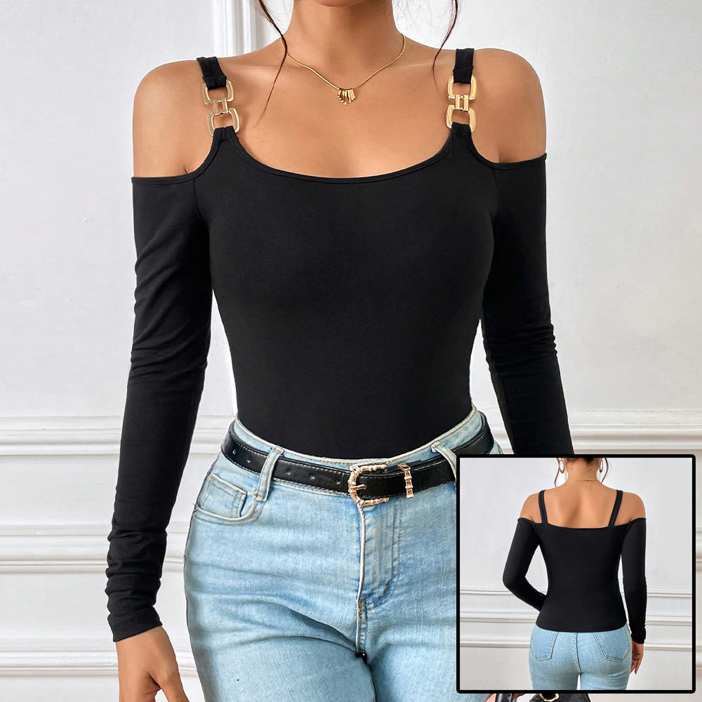 Jean – Stylish Off-Shoulder Top with Metal Hook