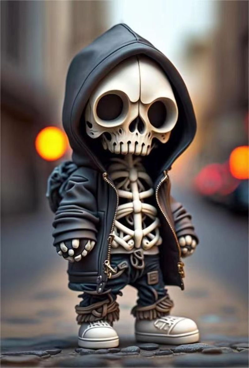 Halloween Skull Figurine Decoration - Stylish Skeleton Doll for Party, Trick-or-Treat & Spooky Atmosphere