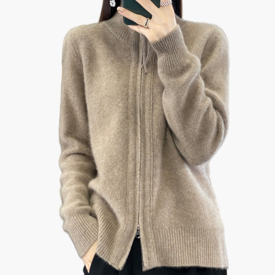 Women's Luxury Knitted Cardigan with Zipper – Stylish and Comfortable for Every Occasion
