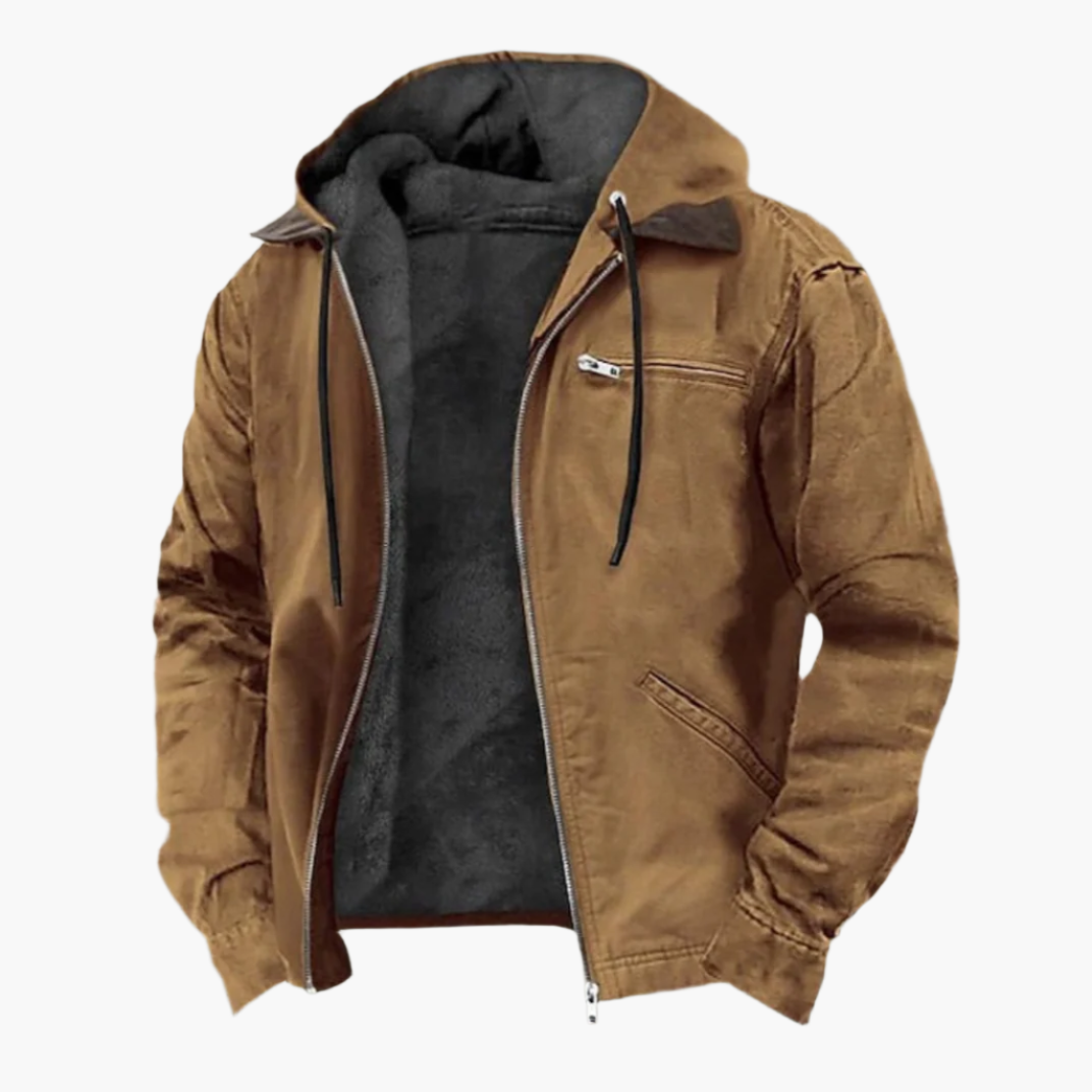 Men's Outdoor Casual Jacket with Hood and Pockets – Comfortable Style for Every Day
