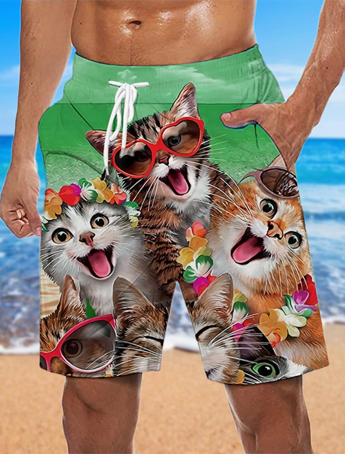 Stan – Loose Beach Pants with 3D Print