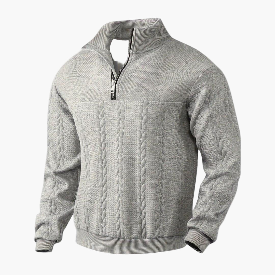 Men's Half-Zip Knitted Sweater – Stylish Casual Pullover for Cold Days