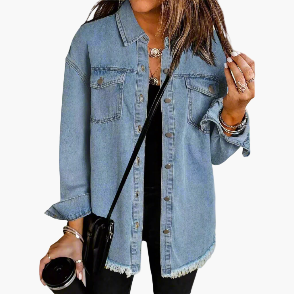 Women's Oversized Denim Jacket Casual Stylish Denim Jacket