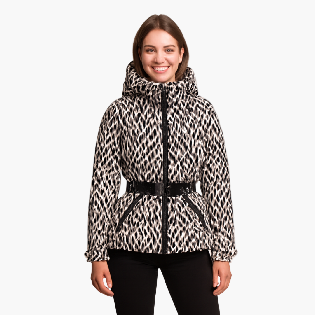 Women's Quilted Winter Coat with Belt and Hood – Stylish Water-Repellent Puffer Jacket for Cold Days