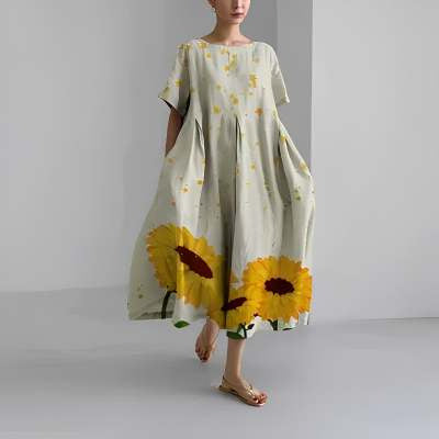 Jessica – 3D Printed Cotton-like Casual Fashion Dress