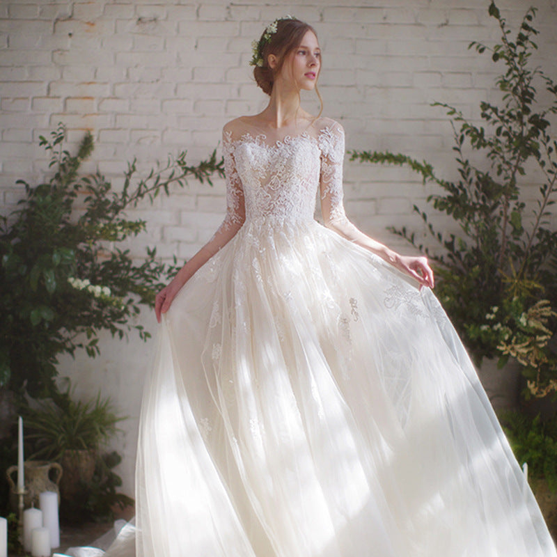 Jasmine – Wedding Dress with Lace Sleeves