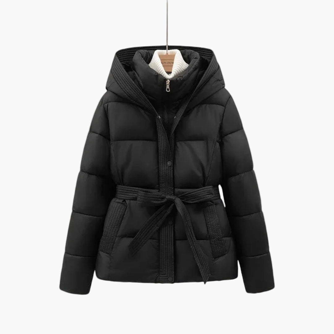 Women's Quilted Winter Parka with Belt for Stylish Warmth and Comfort