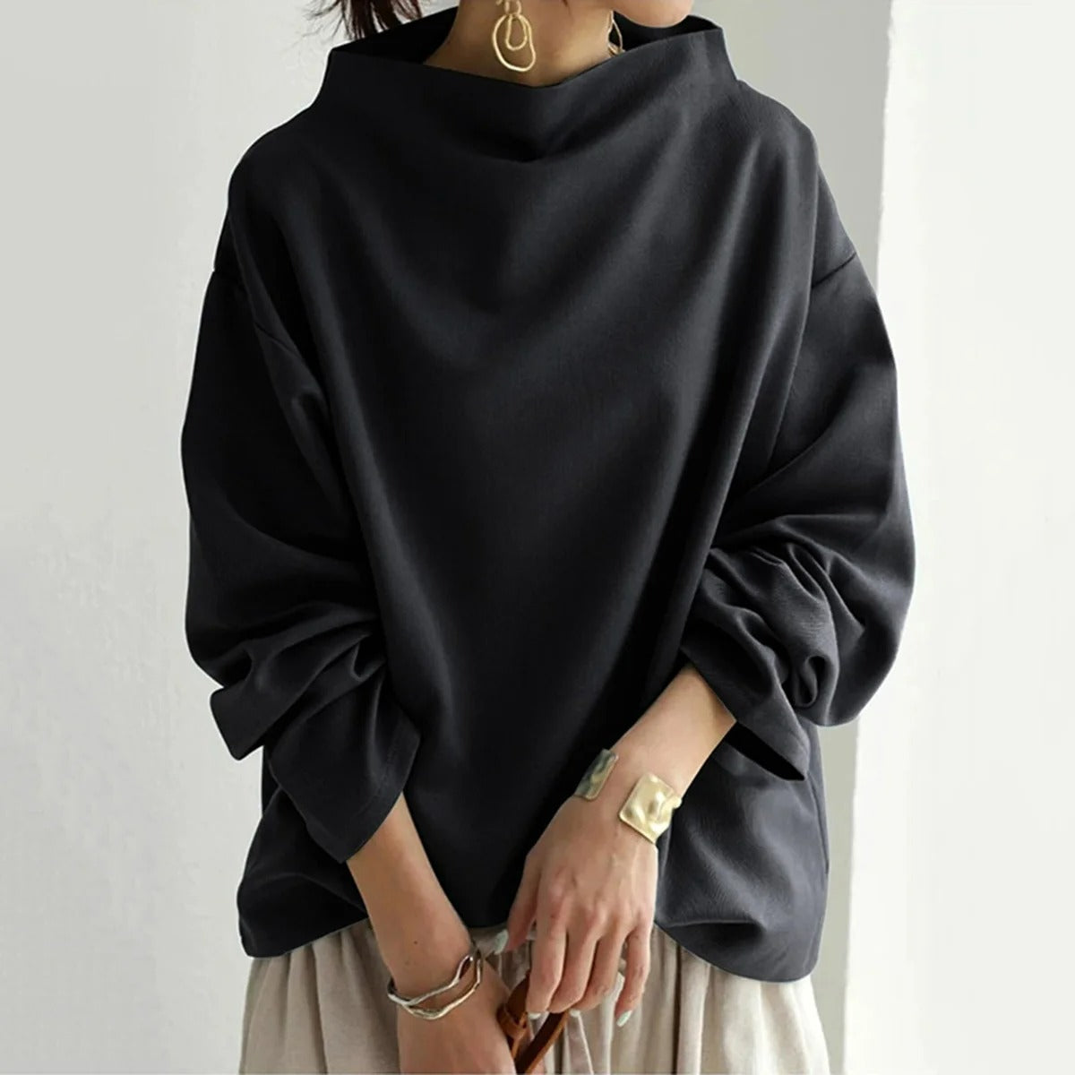 Women's Oversized Casual Sweater – Fashionable Comfortable Pullover for Daily Use