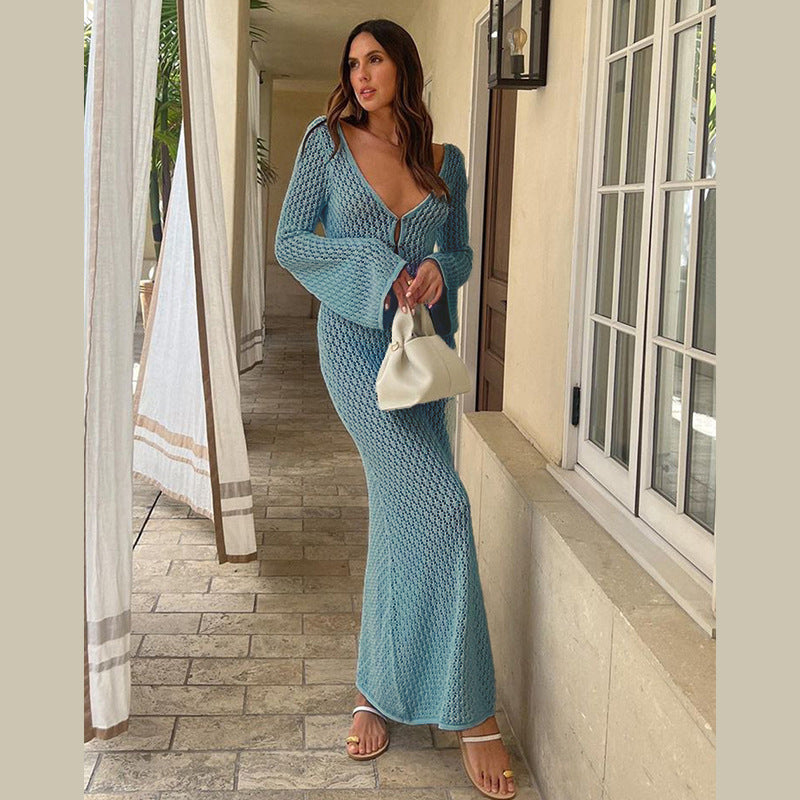 Natalie – Knitted Beach Dress with Sun Protection