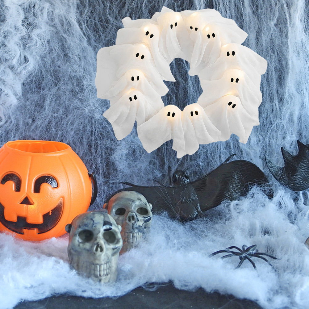 Halloween Spooky Ghost Wreath Decoration for Party and Door