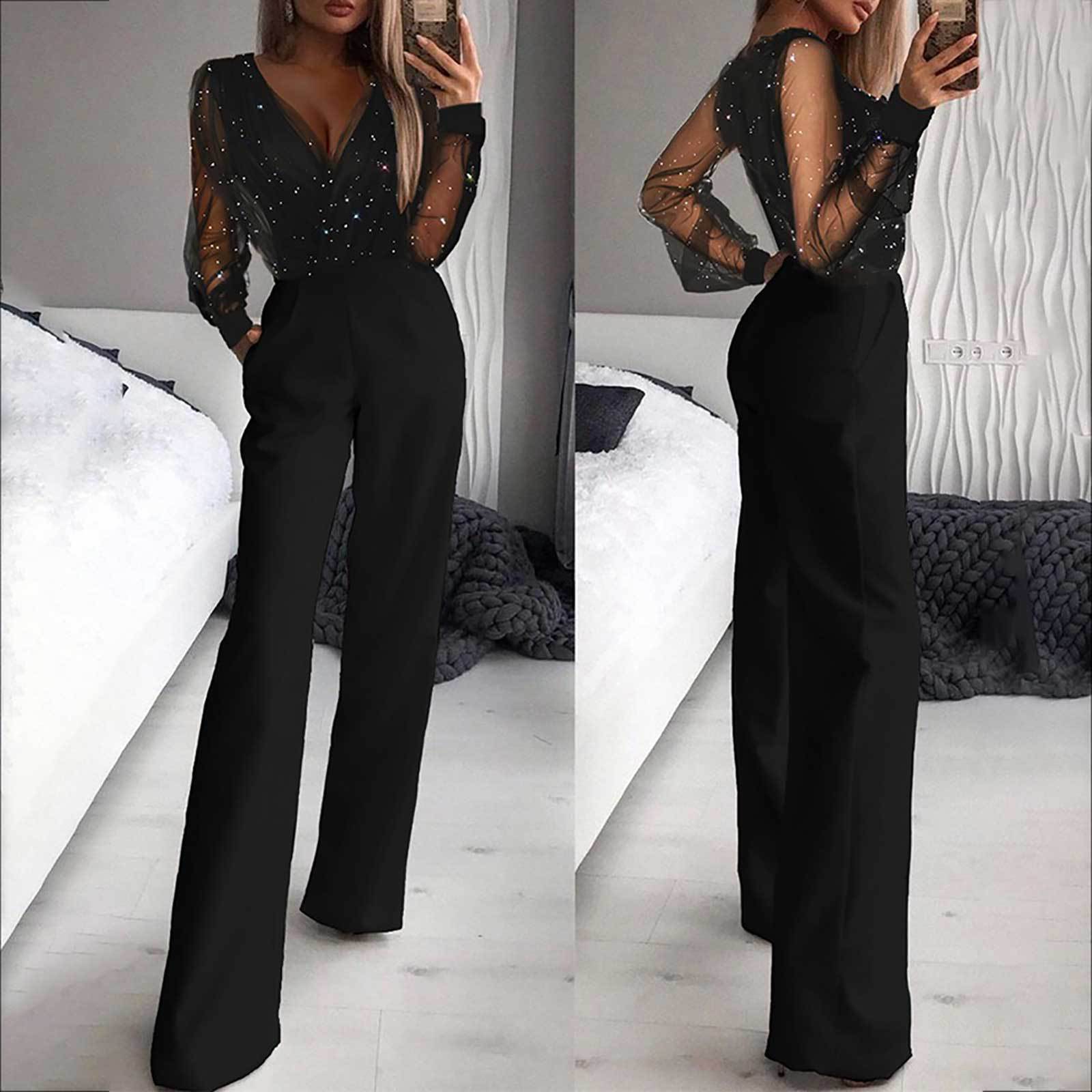 Shirley – Elegant Mesh Patchwork Jumpsuit