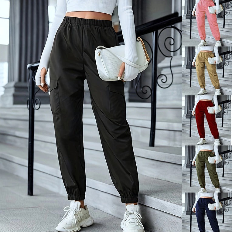 Claire – Fashionable Cargo Pants with Multiple Pockets and Elastic Waistband