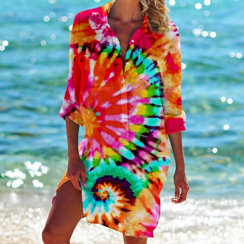 Francesca – Women's Beach Dress with Cute Print – Loose Summer Design for the Sun