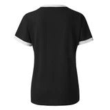 Vintage Women's Casual T-Shirt with Contrasting Edges and Stretch Fit for the Summer
