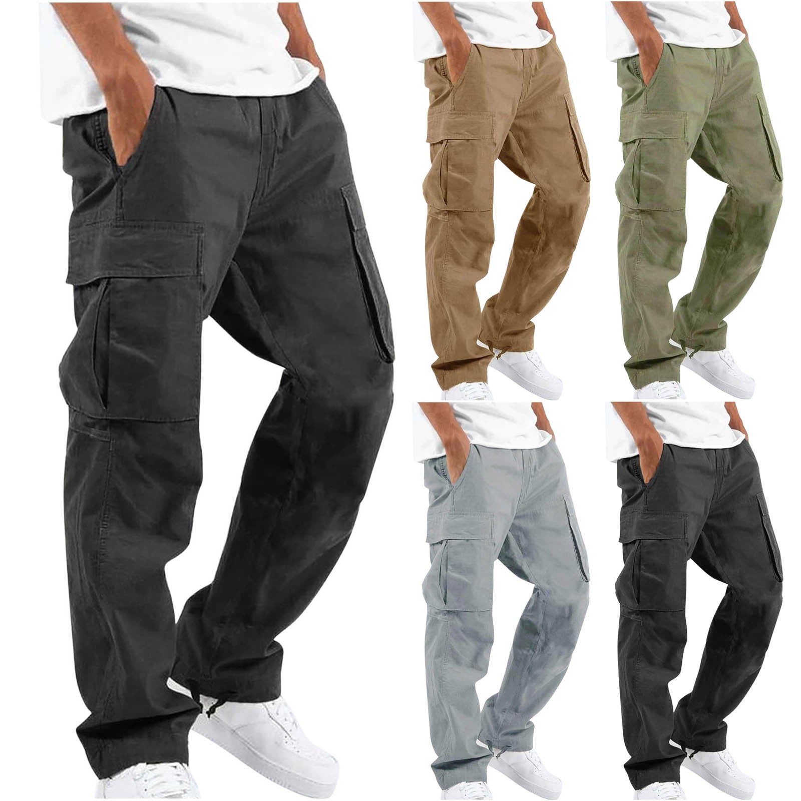 Men's Cargo Pants in Casual Streetwear Style with Multifunctional Pockets