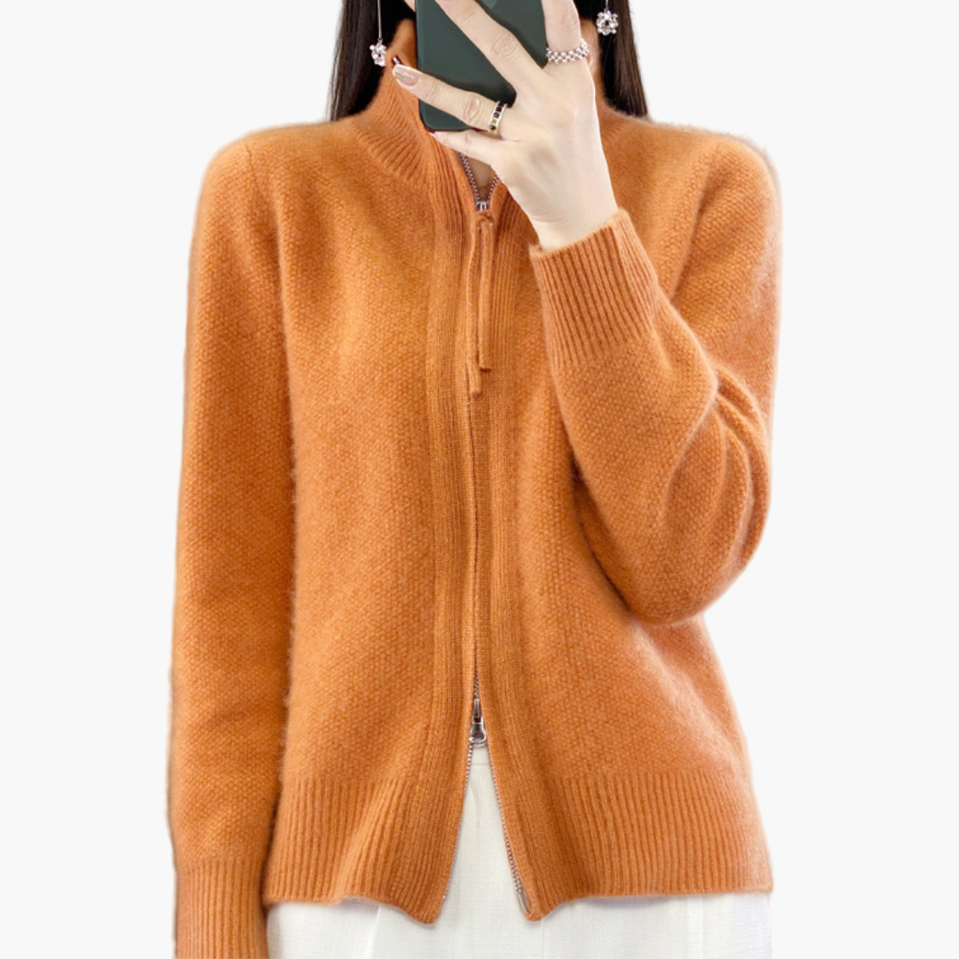 Women's Luxury Knitted Cardigan with Zipper – Stylish and Comfortable for Every Occasion