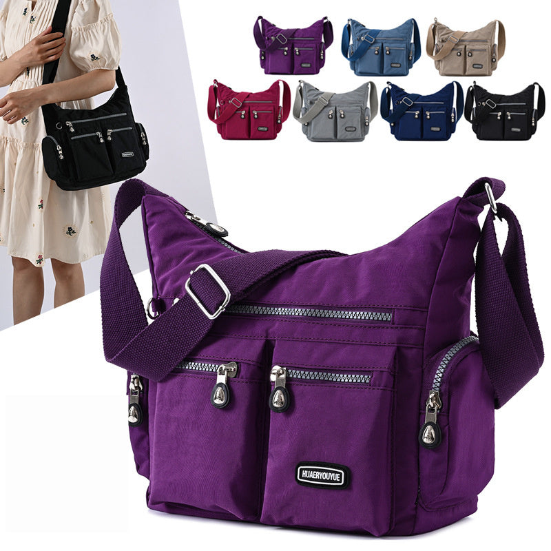 Women's multifunctional shoulder bag with zip pockets – ideal for daily use