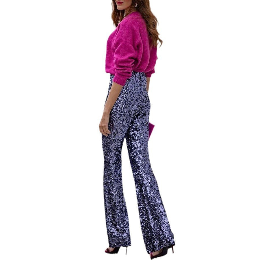Tara – Sequin Clothing with Elastic Waist and Flared Legs