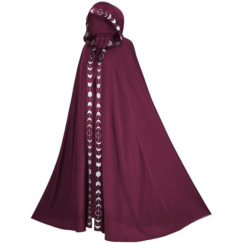 Halloween Unisex Magic Cloak with Moon Pattern - Costume for Party & Dressing Up