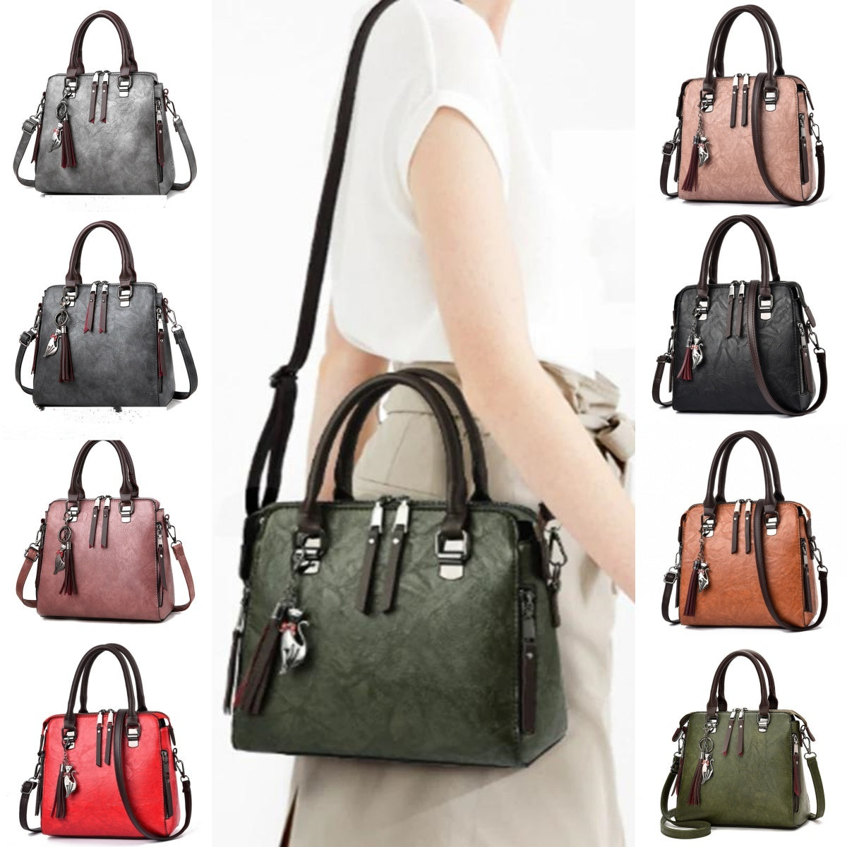 Tracy – Large Luxury Shoulder Bag with Tassels