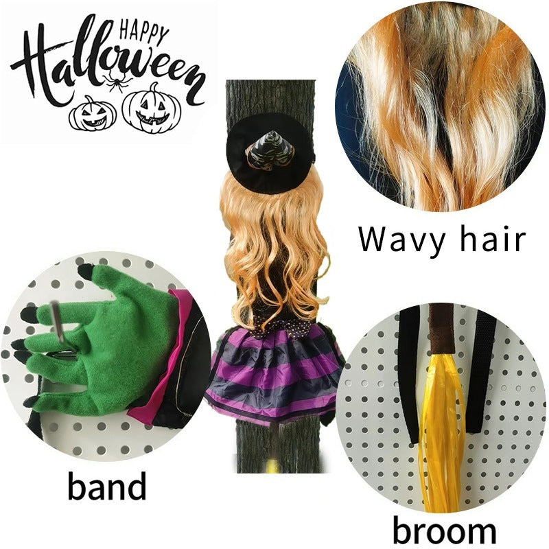 Halloween Witch Decoration with Lighting – For Outdoors and Festive Atmosphere