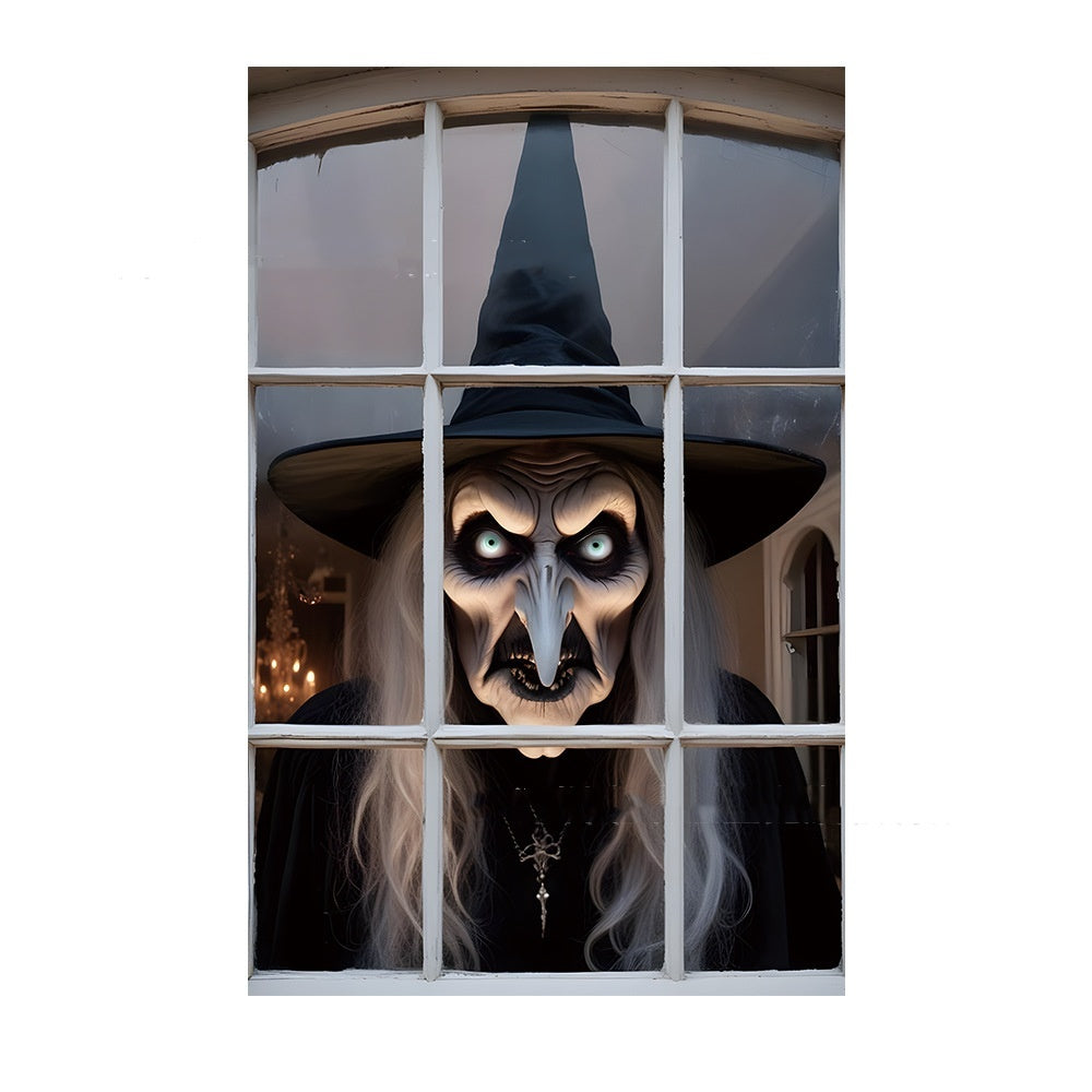 Halloween Window Decoration Spooky Nun – Creepy Decoration for Party & Trick-or-Treat