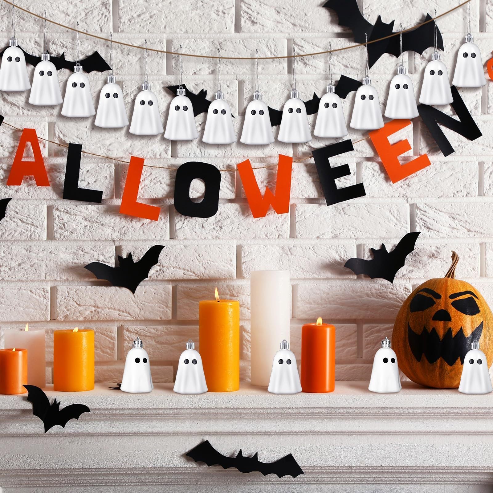 Halloween Decoration Set - Ghost Hangings for Party, House or Table - Stylish Creepy Atmosphere
