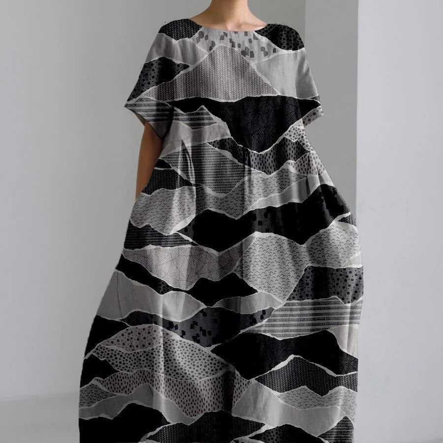 Jessica – 3D Printed Cotton-like Casual Fashion Dress