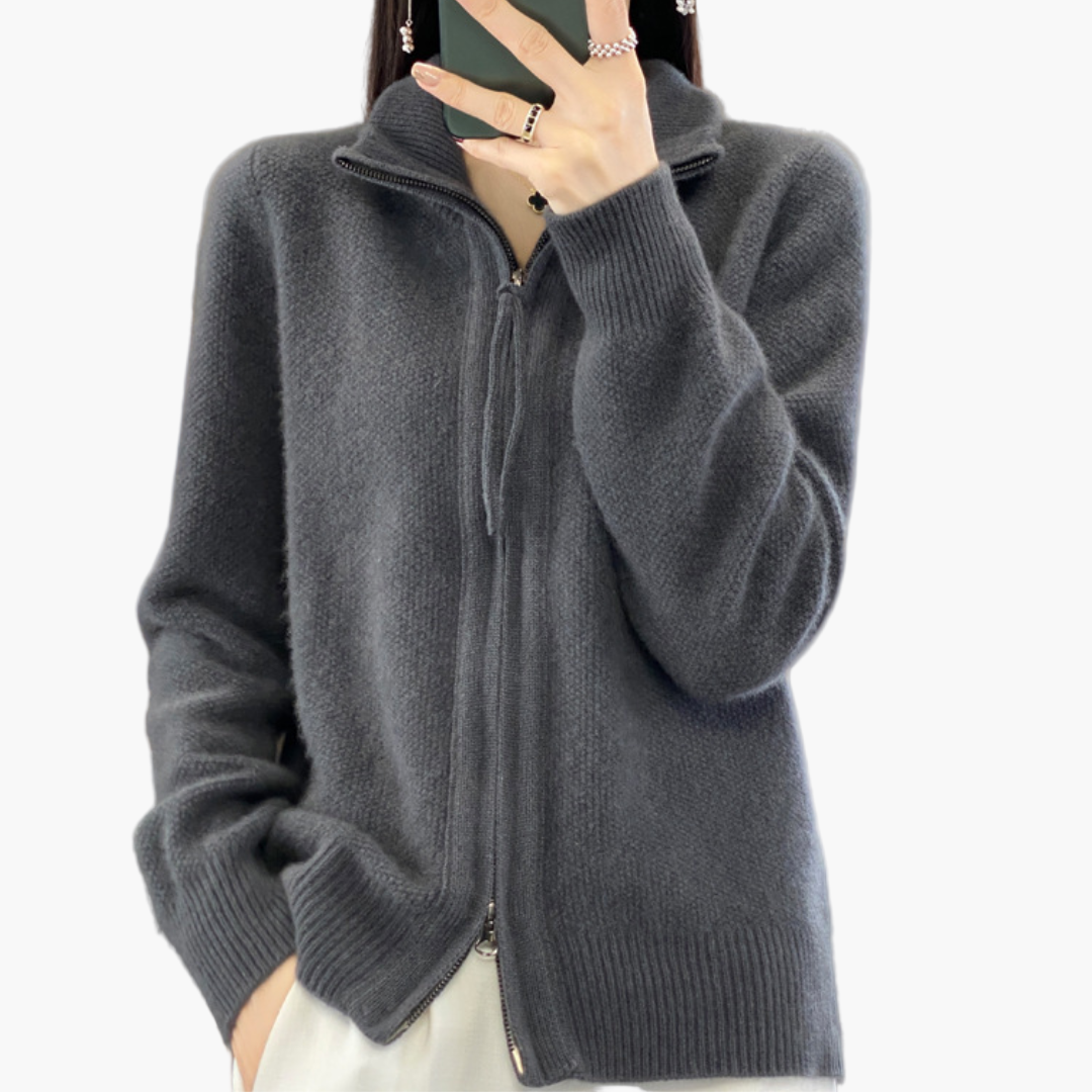 Women's Luxury Knitted Cardigan with Zipper – Stylish and Comfortable for Every Occasion
