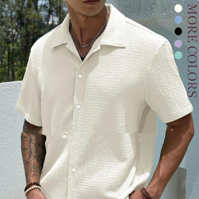 Damien – Solid Color Short Sleeve Shirt Casual
