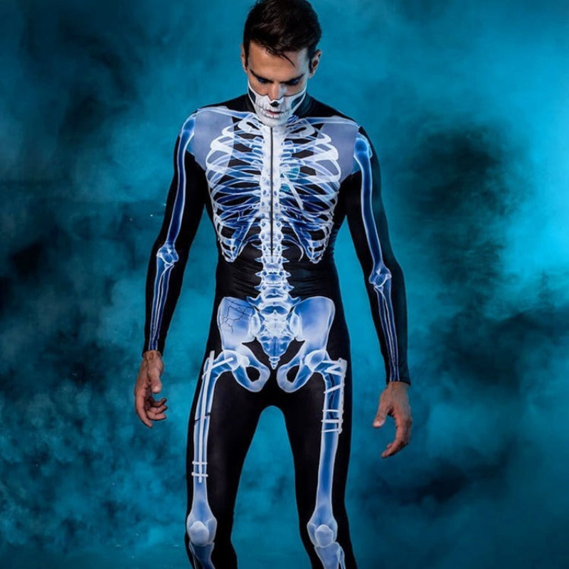 Halloween Skeleton Costume Adults - Men & Women - Bodysuit for Party & Trick-or-Treat