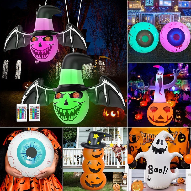 Halloween Inflatable Decoration – Ghost, Pumpkin, Eyeball & More – Festive Decoration for Halloween Party, Trick-or-Treat & Garden Decoration