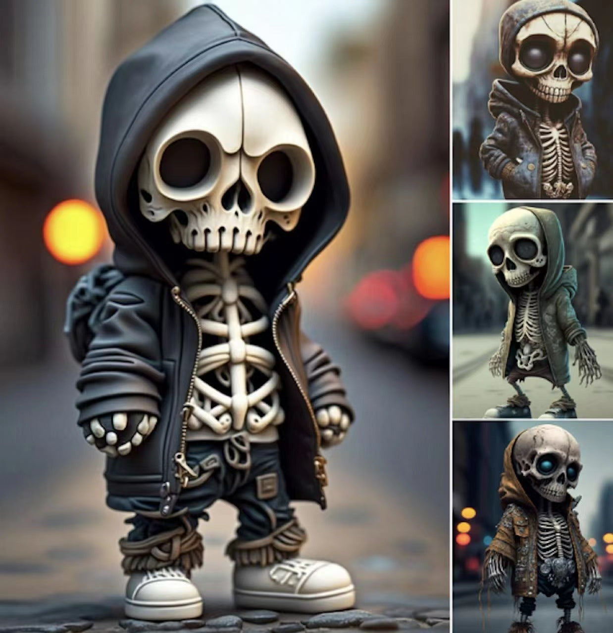 Halloween Skull Figurine Decoration - Stylish Skeleton Doll for Party, Trick-or-Treat & Spooky Atmosphere