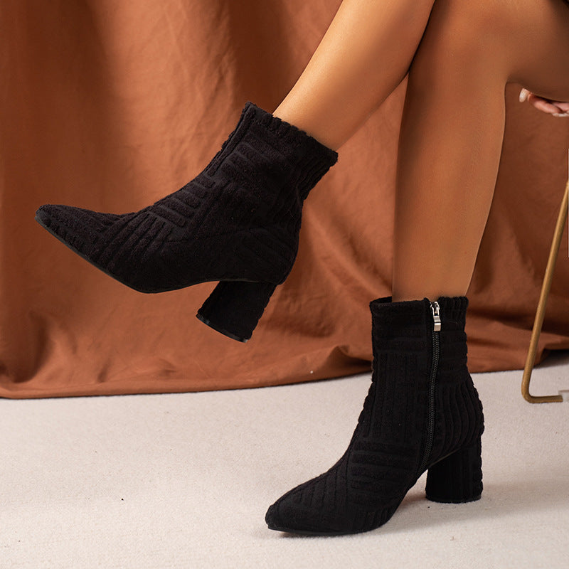 Diana – Pointed Women's Boots with High Heels and Zipper