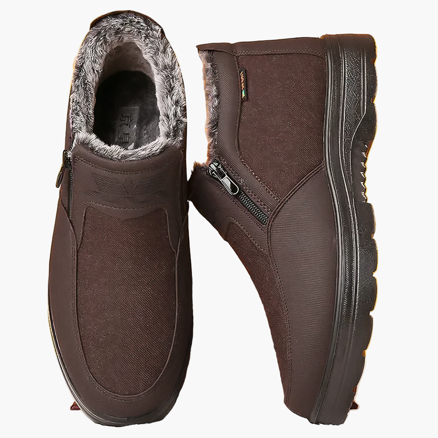 Men's Orthopedic Winter Boots – Comfortable Warm Hiking Shoes with Fur Lining and Anti-Slip Sole