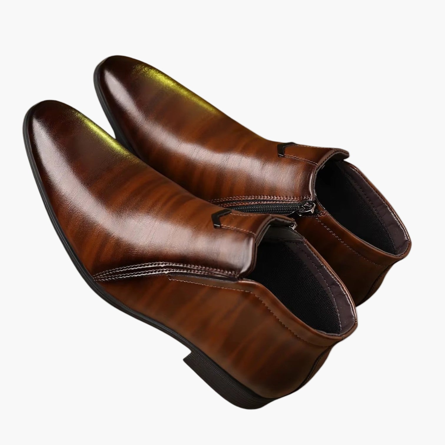 Heren Retro Enkellaarsjes – Stijlvolle Lederen Boots voor Modebewuste Mannen