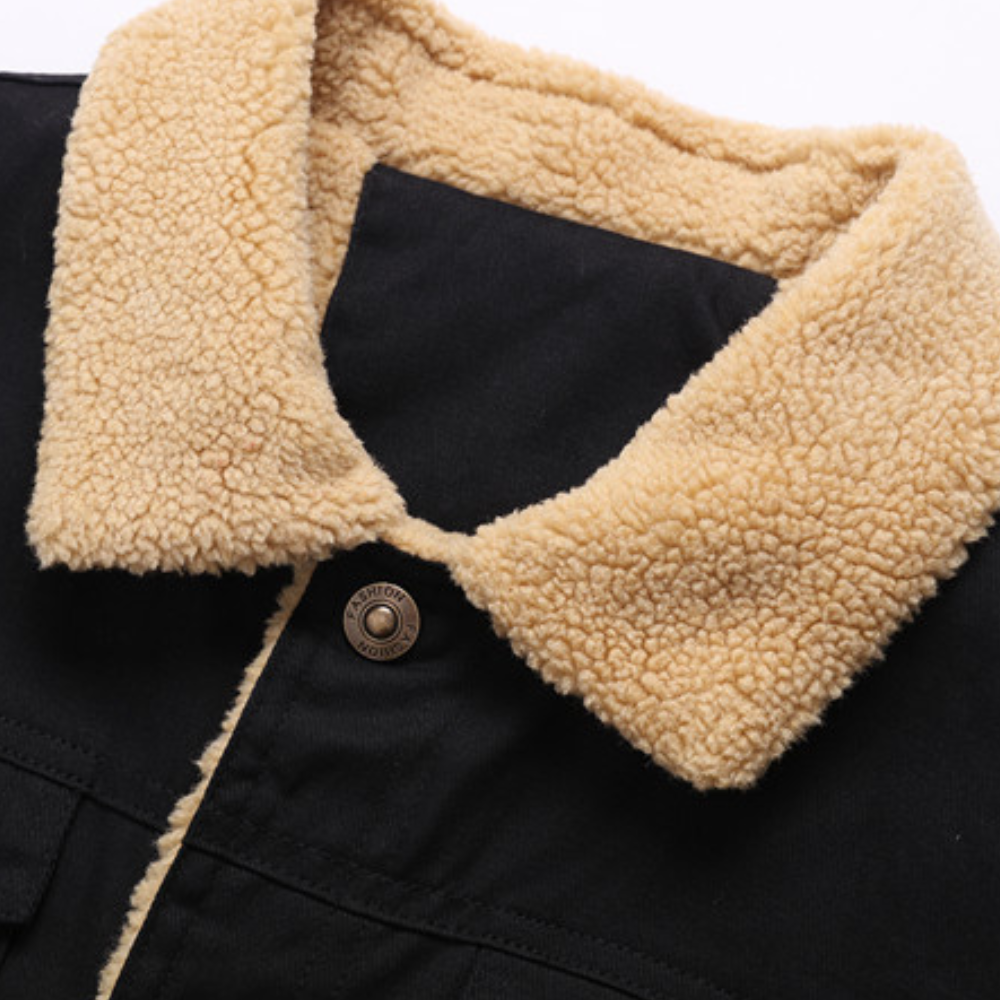Men's Winter Bomber Jacket Vintage Style – Warm Outdoor Jacket with Fleece Lining
