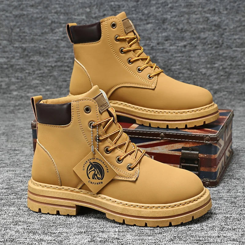 Heren Outdoor Enkelboots – Robuuste Mode Laarzen voor Avontuur en Dagelijks Gebruik