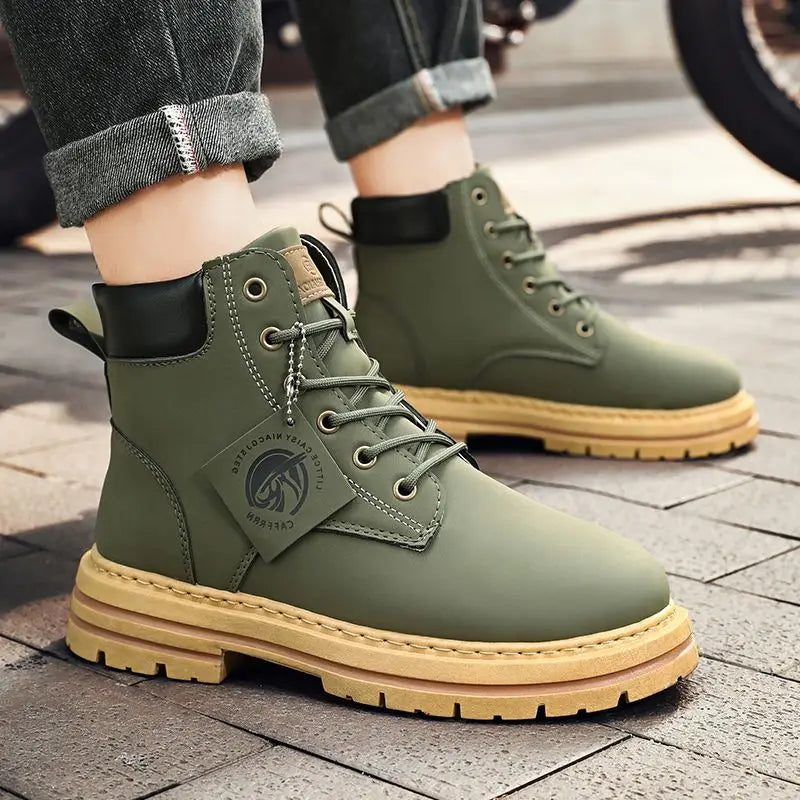 Heren Outdoor Enkelboots – Robuuste Mode Laarzen voor Avontuur en Dagelijks Gebruik