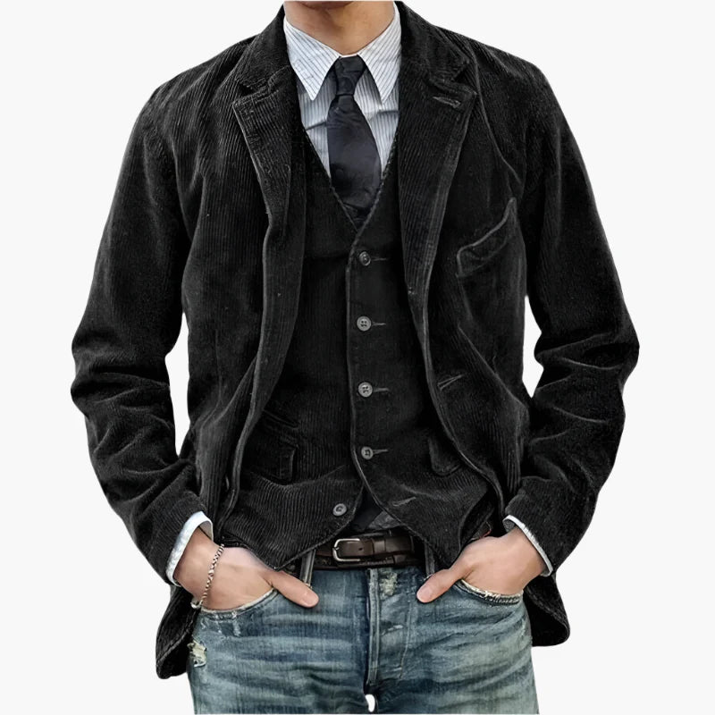 Men's Corduroy Blazer Casual Vintage – Stylish Jacket for Autumn and Winter