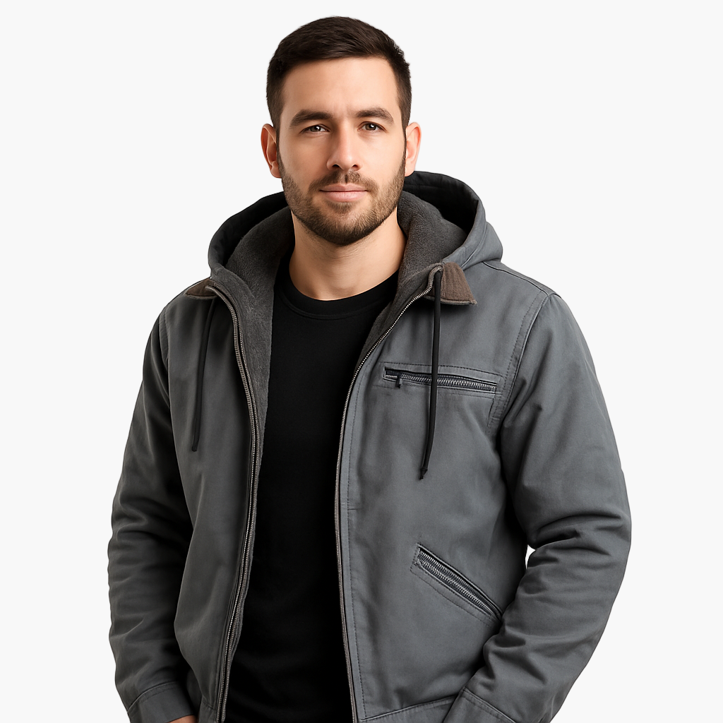 Men's Mid-Length Jacket – Stylish Casual Jacket for Autumn and Spring – Fashionable Outdoor Hooded Jacket