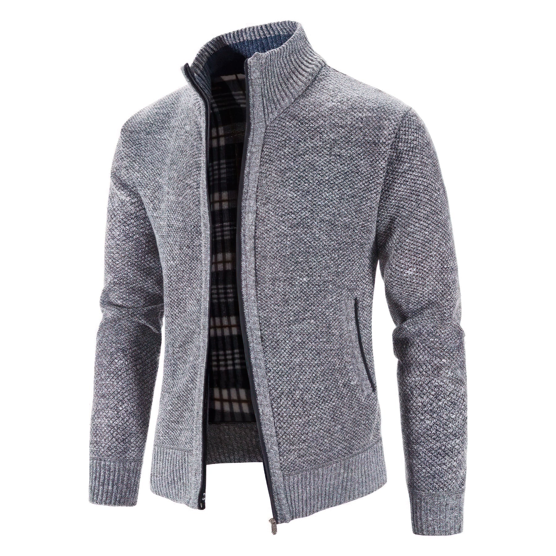 Men's Knitted Cardigan with Zipper – Stylish and Comfortable Cardigan for Work and Leisure